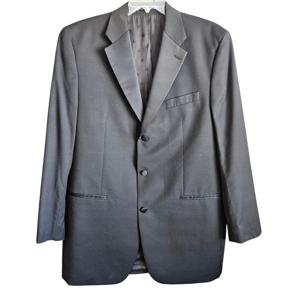 Ralph Lauren Blazer Mens 44XL Gray 3-Button Wool Jacket USA Made‎